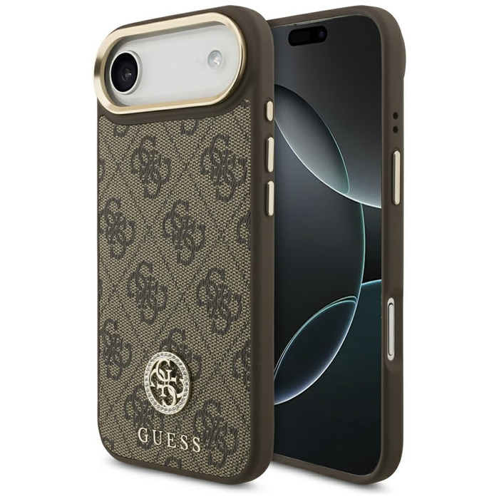 Etui Guess 4G Strass Logo MagSafe do     iPhone Air brązowy