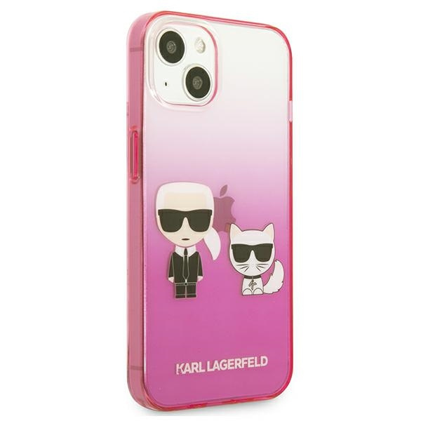 Etui KARL LAGERFELD Apple iPhone 13 Mini Gradient Ikonik Karl & Choupette Różowy Hardcase