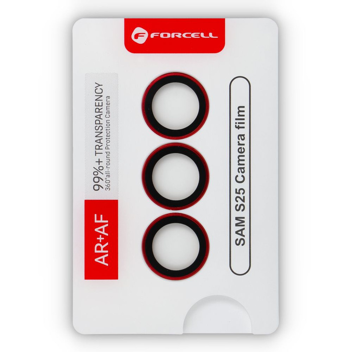 Szkło hartowane na aparat do Samsung S25 Forcell Premium koralowo-czerwone