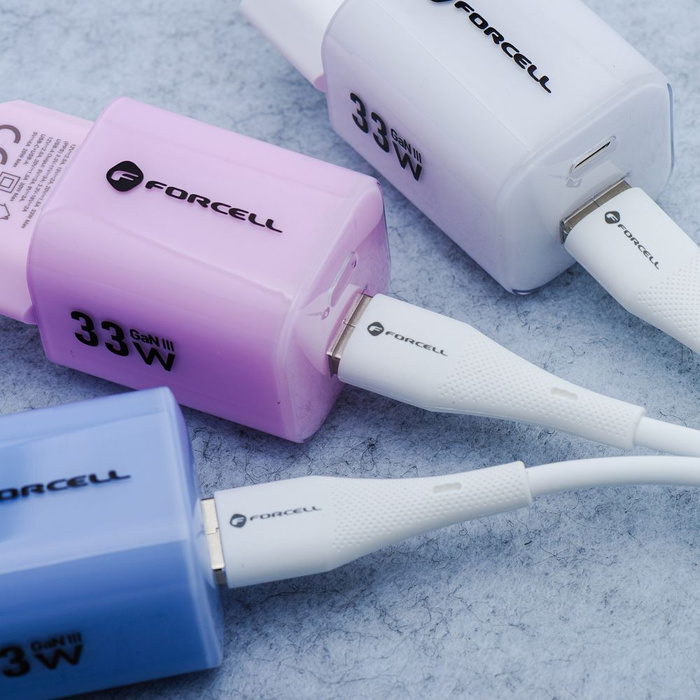 Kabel USB C do Lightning Forcell F-Energy PD 3A 27W Silicone 1 m C346 biały