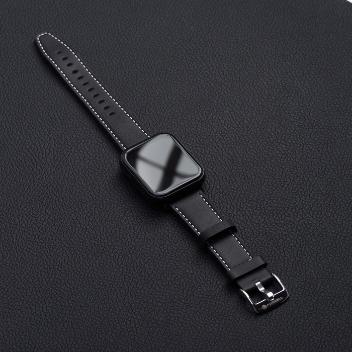 Pasek do Apple Watch Forcell F-Design FA20 dziurki skóra ekologiczna 38 / 40 / 41 mm czarny