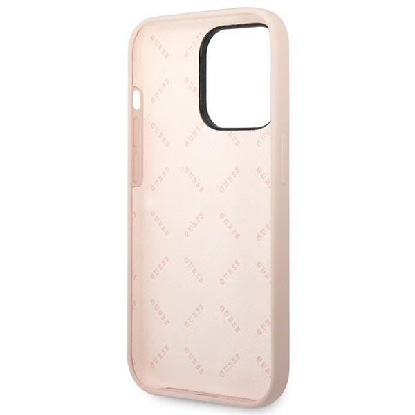 Etui GUESS Apple iPhone 14 Pro Max Silicone Triangle Różowy Hardcase