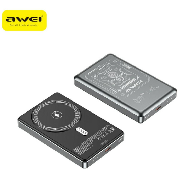 Powerbank Awei PA-31 10000mAh indukcyjny MagSafe Szary