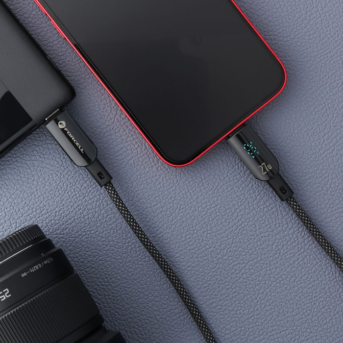 Kabel USB C do Lightning Forcell F-Energy PD 3A 27W Digital 1,2 m C276 czarny