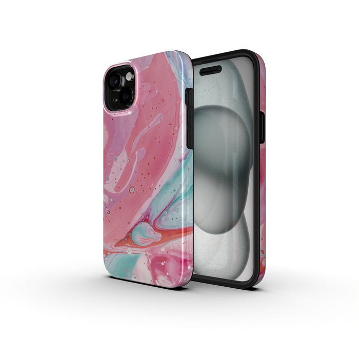 Etui na iPhone 15 PRO Forcell F-Protect Mirage zgodny z MagSafe Military Drop-Test pink marble