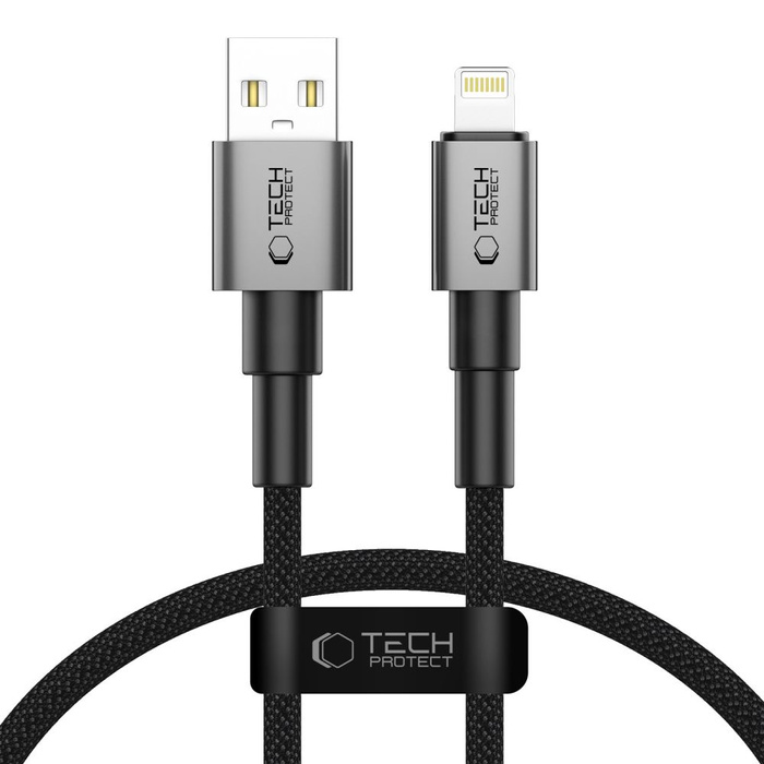 Kabel TECH-PROTECT ULTRABOOST DNA LIGHTNING CABLE 12W/2.4A 25CM IRON GREY