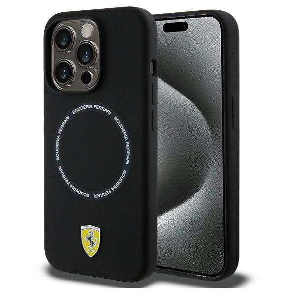 Etui Ferrari FEHMP15XSBAK iPhone 15 Pro Max 6.7" czarny/black hardcase Printed Ring MagSafe Case