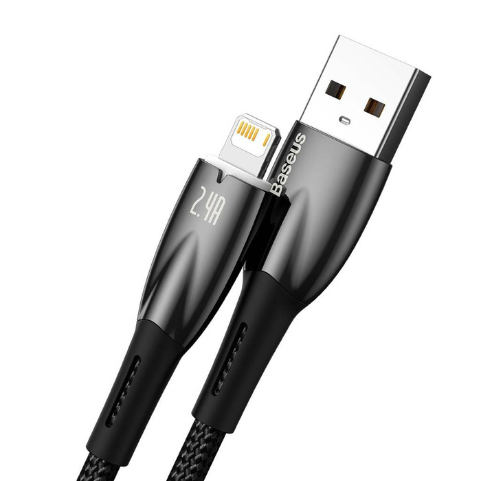 Baseus Glimmer Series kabel z szybkim ładowaniem USB - Lightning 480Mb/s 2.4A 1m czarny