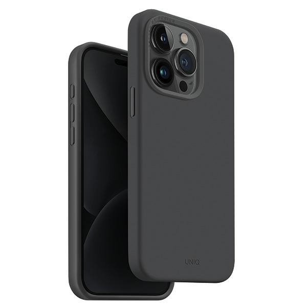 Etui UNIQ etui Lino Hue iPhone 15 Pro 6.1" Magclick Charging szary/charcoal grey Case