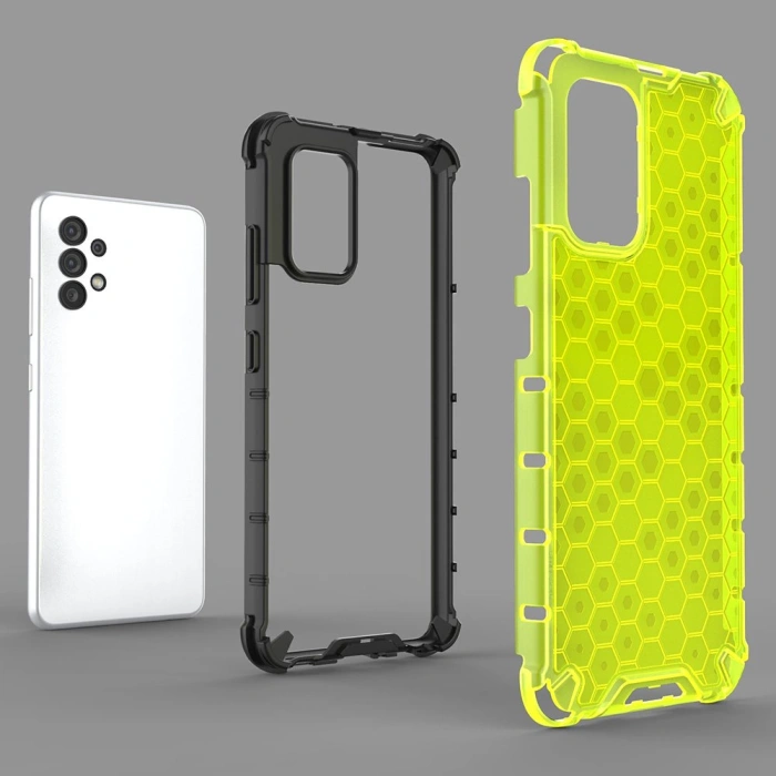 Honeycomb etui pancerny pokrowiec z żelową ramką Samsung Galaxy A03s (166,5) czarny