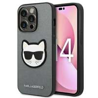 Etui KARL LAGERFELD Apple iPhone 14 Pro Saffiano Choupette Head Patch Srebrny Hardcase