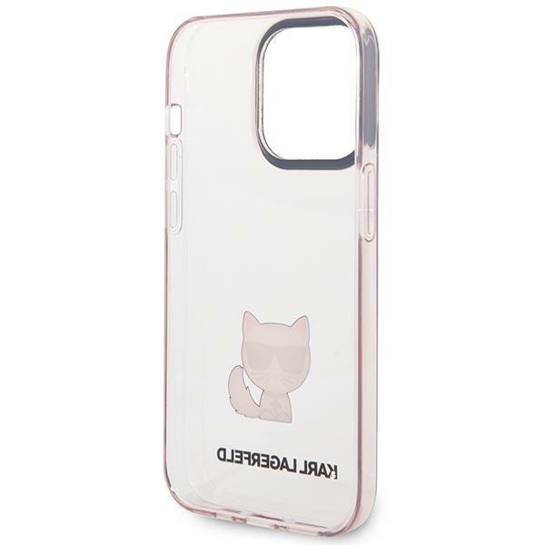 Etui KARL LAGERFELD Apple iPhone 14 Pro Max Transparent Choupette Body Różowy Hardcase