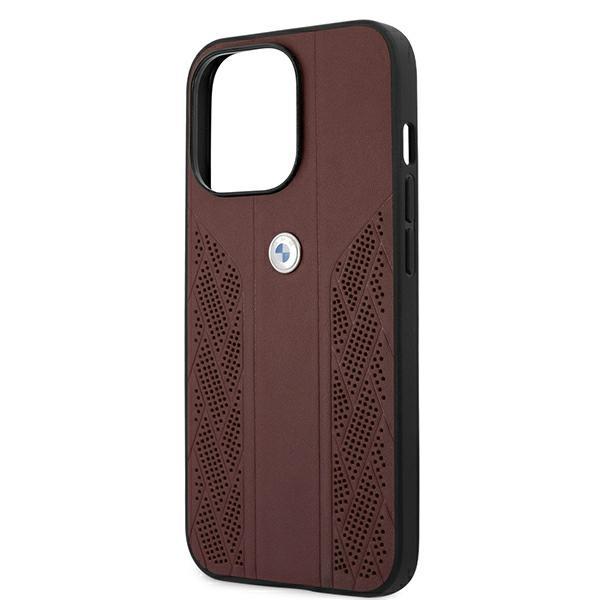 Etui BMW Apple iPhone 13 Pro Leather Curve Perforate Czerwony Hardcase