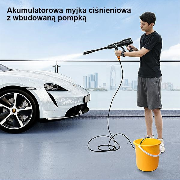 USAMS Myjka ciśnieniowa 5000 mAh + wąż ogrodowy 5m czarny/black BXXCQ01 (US-ZB252)