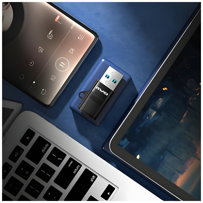 AWEI Adapter CL-13 USB-C/USB-A czarny/black