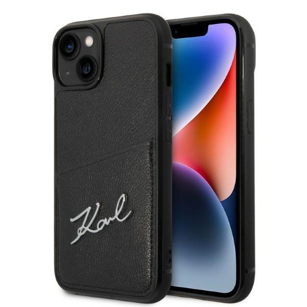 Etui KARL LAGERFELD Apple iPhone 14 Plus Signature Logo Cardslot Czarny Hardcase