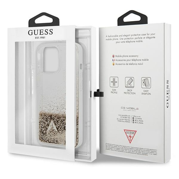 Etui GUESS Apple iPhone 14 Pro Glitter Charms Złoty Hardcase