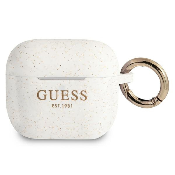 Etui GUESS Apple AirPods 3 Silicone Glitter Biały Case