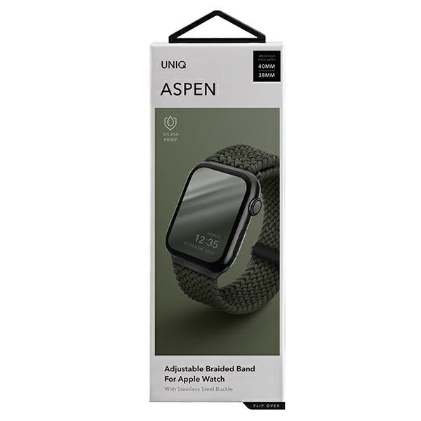 UNIQ pasek Aspen Apple Watch 40/38/41mm Braided zielony/cypress green