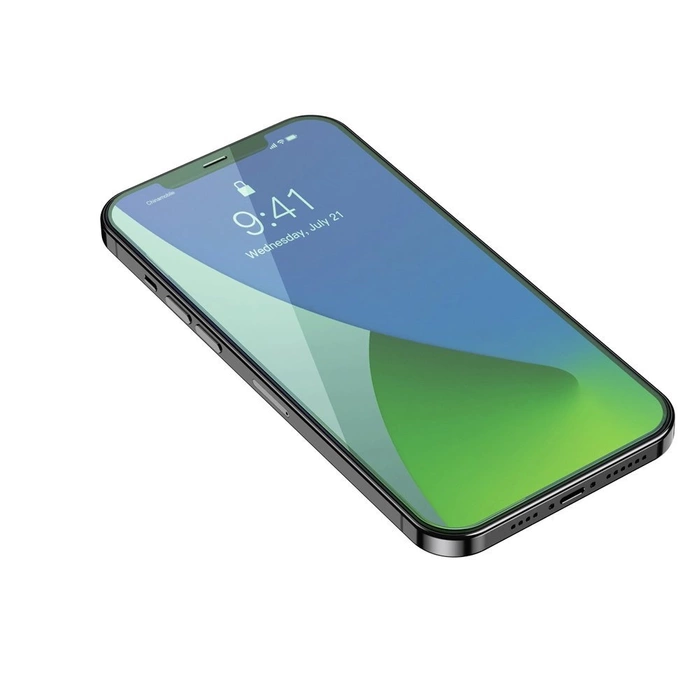 [PO ZWROCIE] Baseus 2x zielone szkło hartowane 0,15 mm z filtrem Anti Blue Light iPhone 12 mini (SGAPIPH54N-LP02)