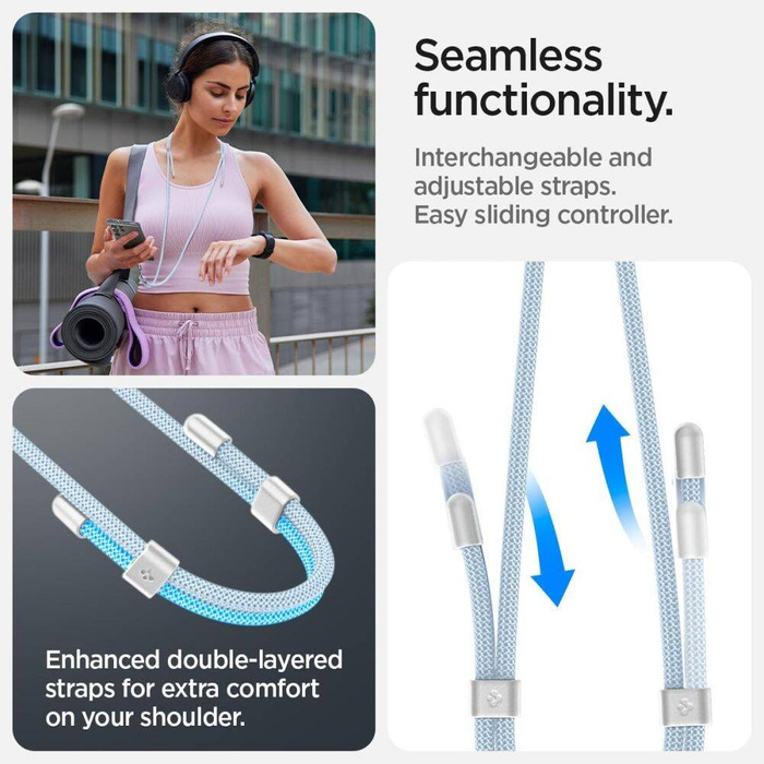 SMYCZ SPIGEN UNIVERSAL STRAP SET CROSSBODY & WRIST MUTE BLUE