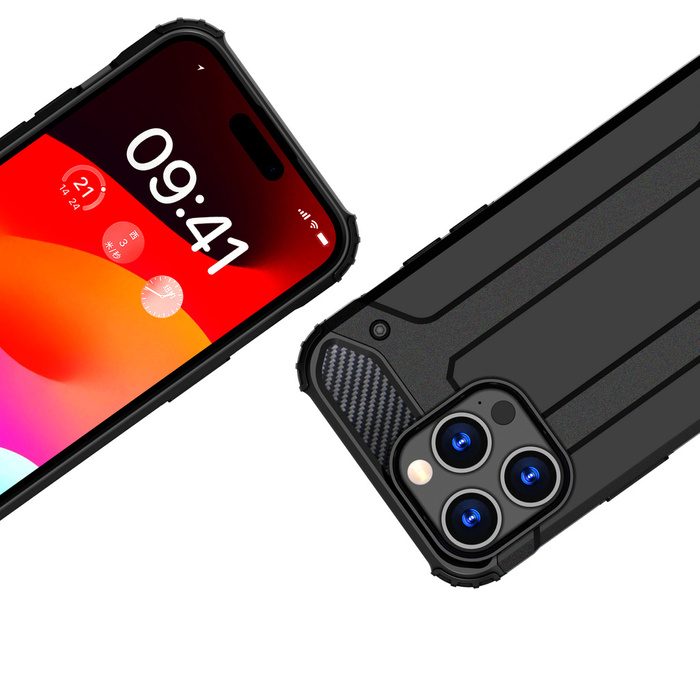 Etui Pancerne etui do iPhone 15 Pro Hybrid Armor - niebieskie Case