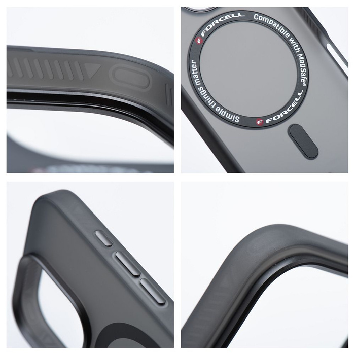 Etui na Samsung S25 PLUS Forcell F-Protect Levels Dual Layer 4D technology zgodny z MagSafe Military Drop-Test smoky black