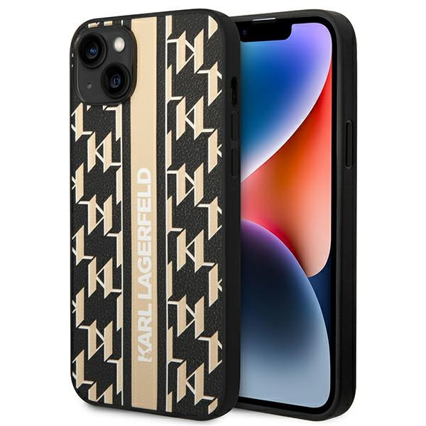 Etui KARL LAGERFELD Apple iPhone 14 Monogram Stripe Brązowy Hardcase