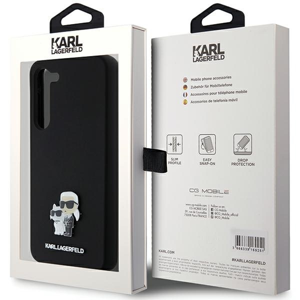 Etui Karl Lagerfeld KLHCS23MSMHKCNPK Galaxy S23+ S916 hardcase czarny/black Silicone Karl&Choupette Metal Pin