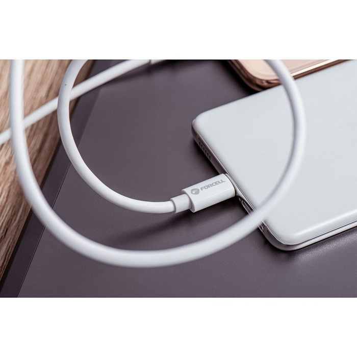 Kabel USB C do USB C Forcell F-Energy QC4.0 PD 3A 60W 0,5 m C338 biały