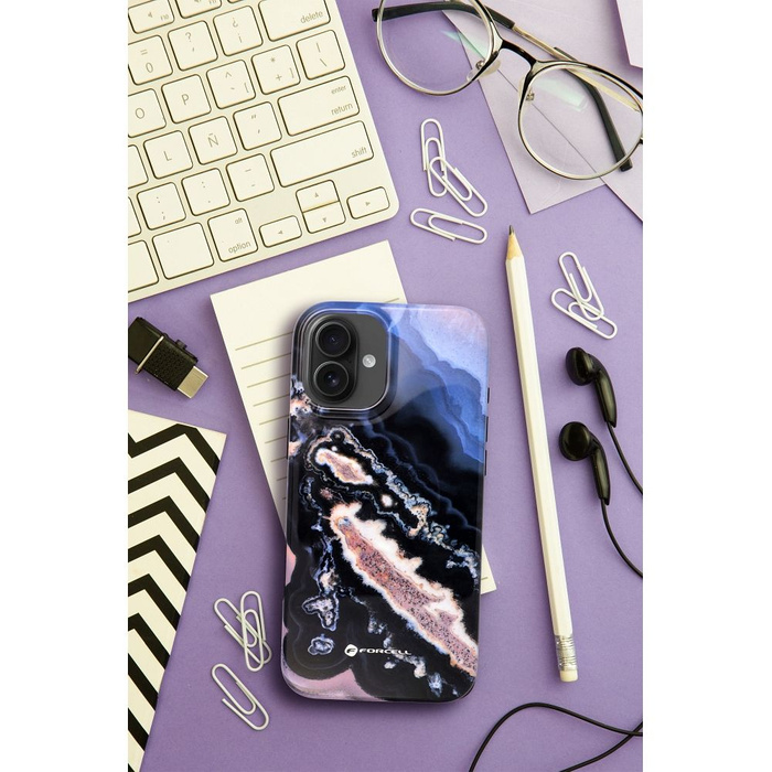 Etui na iPhone 16 Forcell F-Protect Mirage zgodny z MagSafe Military Drop-Test gold island