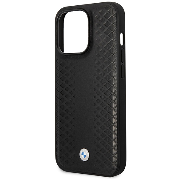 Etui BMW iPhone 14 Pro Max 6,7" czarny/black Leather Diamond Pattern MagSafe