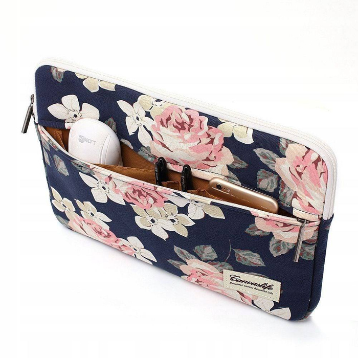 Etui CANVASLIFE Sleeve Laptop 15-16 Navy Rose Granatowe Case