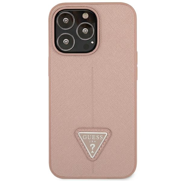 Etui GUESS Apple iPhone 14 Pro Max SaffianoTriangle Logo Różowy Hardcase