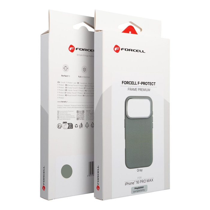 Etui na iPhone 16 PRO MAX Forcell F-Protect Frame Premium zgodny z MagSafe szary 0INT