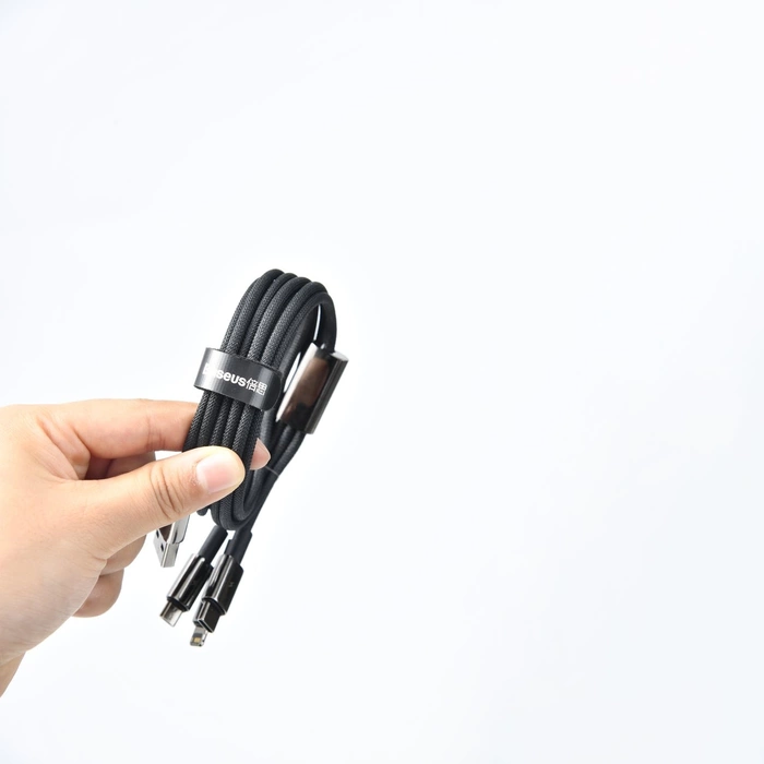 [PO ZWROCIE] Baseus Tungsten Gold kabel USB-A - USB-C 480Mb/s 100W 2m czarny (CAWJ000101)