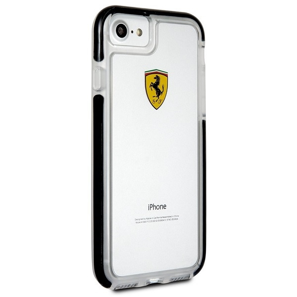 Etui FERRARI Apple iPhone 7 8 Shockproof Bezbarwny Czarny Case
