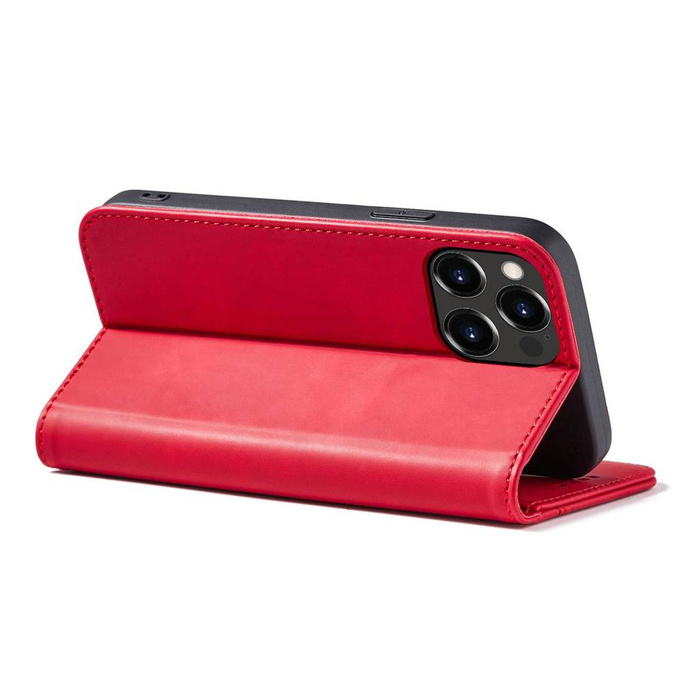 Magnet Fancy Case etui do iPhone 13 Pro Max pokrowiec portfel na karty kartę podstawka czerwony