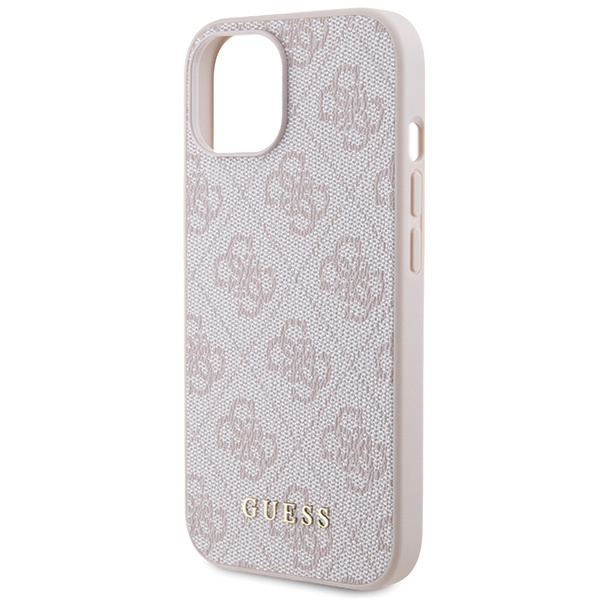 Etui Guess GUHCP15SG4GFPI iPhone 15 6.1" różowy/pink hard case 4G Metal Gold Logo Case