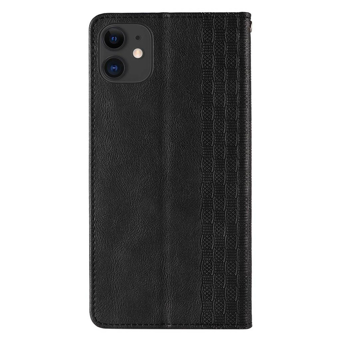 Magnet Strap Case etui do iPhone 12 pokrowiec portfel + mini smycz zawieszka czarny