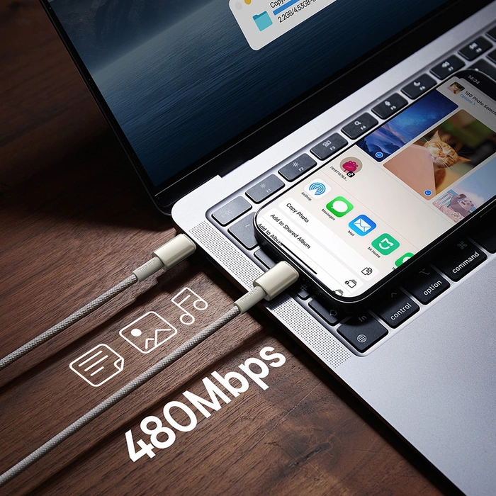 Kabel Baseus Tungsten Gold USB-C / USB-C 100W 1m - złoty