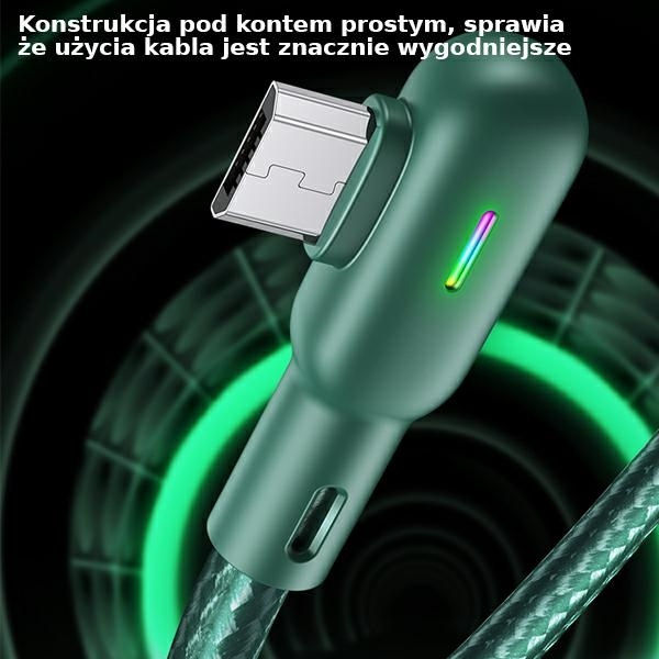 Kabel Kątowy USAMS USB-A MicroUSB U57 1,2m 2A Czarny