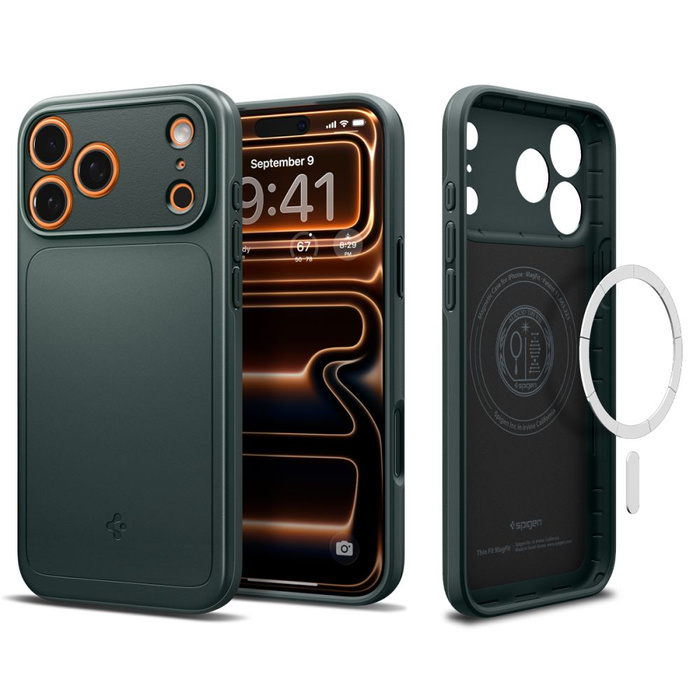 ETUI SPIGEN IPHONE 17 PRO THIN FIT MAG MAGSAFE ABYSS GREEN