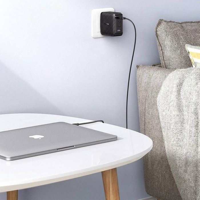 Ugreen szybka ładowarka PPS 65W USB / 3x USB Typ C QC 3.0 Power Delivery SCP FCP AFC (azotek galu) czarny (CD224 70774)