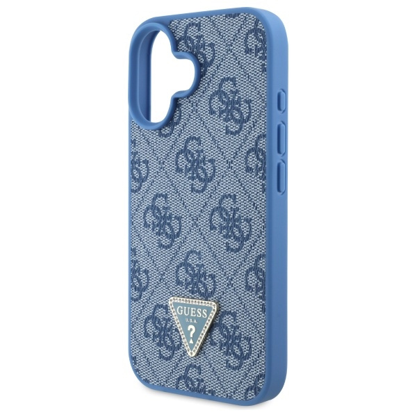 Etui Guess iPhone 16 6.1" niebieski/blue hardcase Leather Metal Logo Strass Crossbody