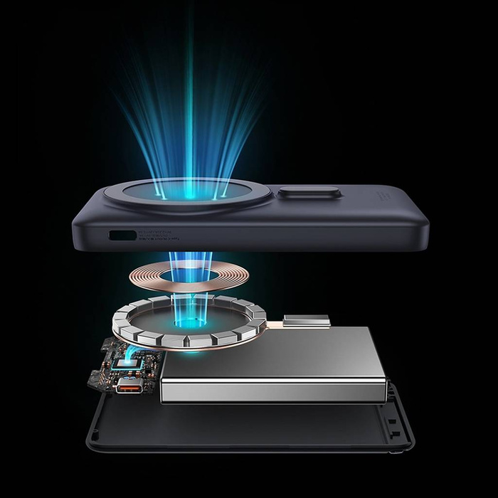 Baseus Magnetic Bracket powerbank z bezprzewodowym ładowaniem MagSafe 10000mAh 20W Overseas Edition biały (PPCX000202) z Kablem USB-C 0,5m