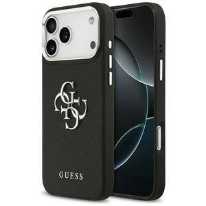 Etui Guess Grained Big 4G Classic Logo do iPhone 17 Pro Max czarny