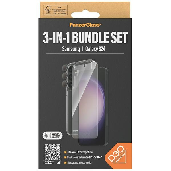 PanzerGlass Bundle 3in1 Samsung S24 S921 Hardcase + Screen Protector + Camera Lens B1210+7350