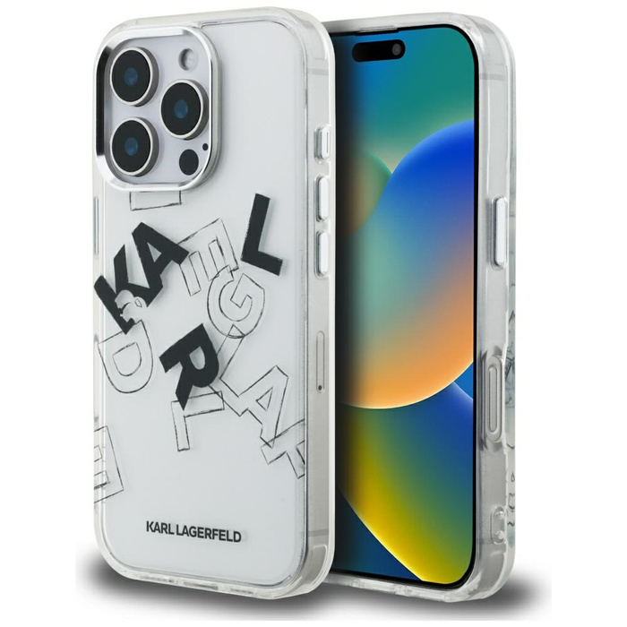 Etui Karl Lagerfeld IML Sketched Graphic do iPhone 16 Pro Max przezroczysty