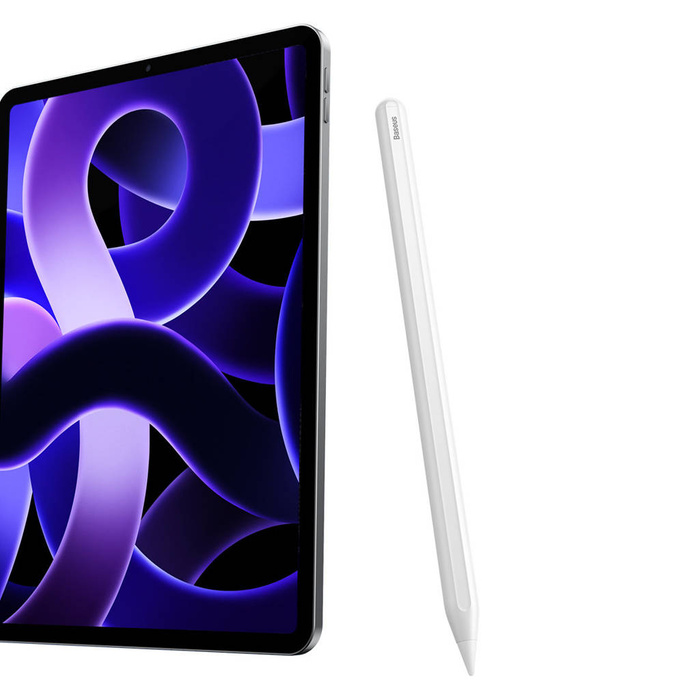 Baseus rysik z bezprzewodowym ładowaniem do iPad biały + wymienna końcówka
